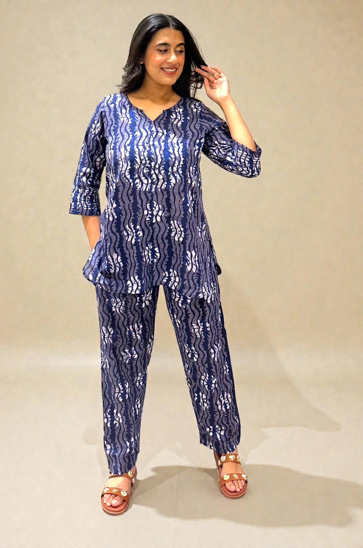 Batik Twilight Co-Ord Set - Navy