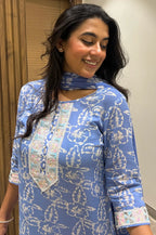 Blue Frost Batik Suit Set