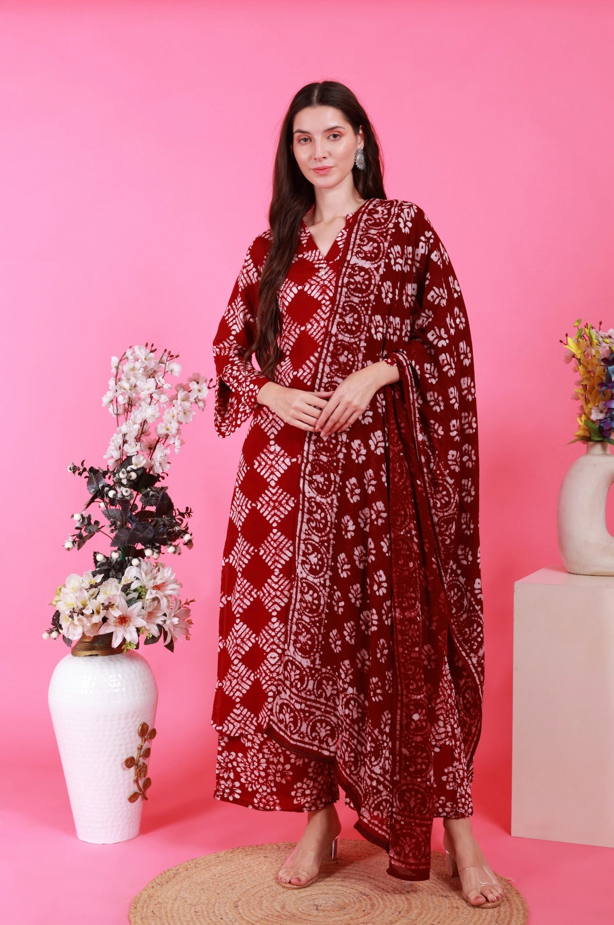 Batik Nayra Suit Set – styled look | handcrafted batik ethnic wear for women | Shades of You