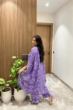 Batik Purple Bloom Suit Set