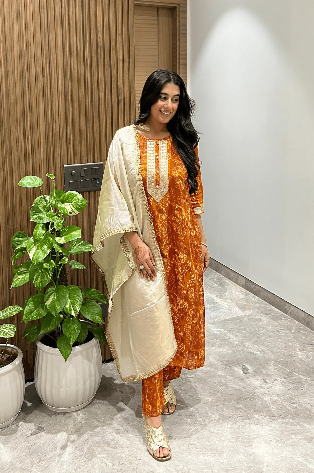 Autumn Glow Batik Suit Set