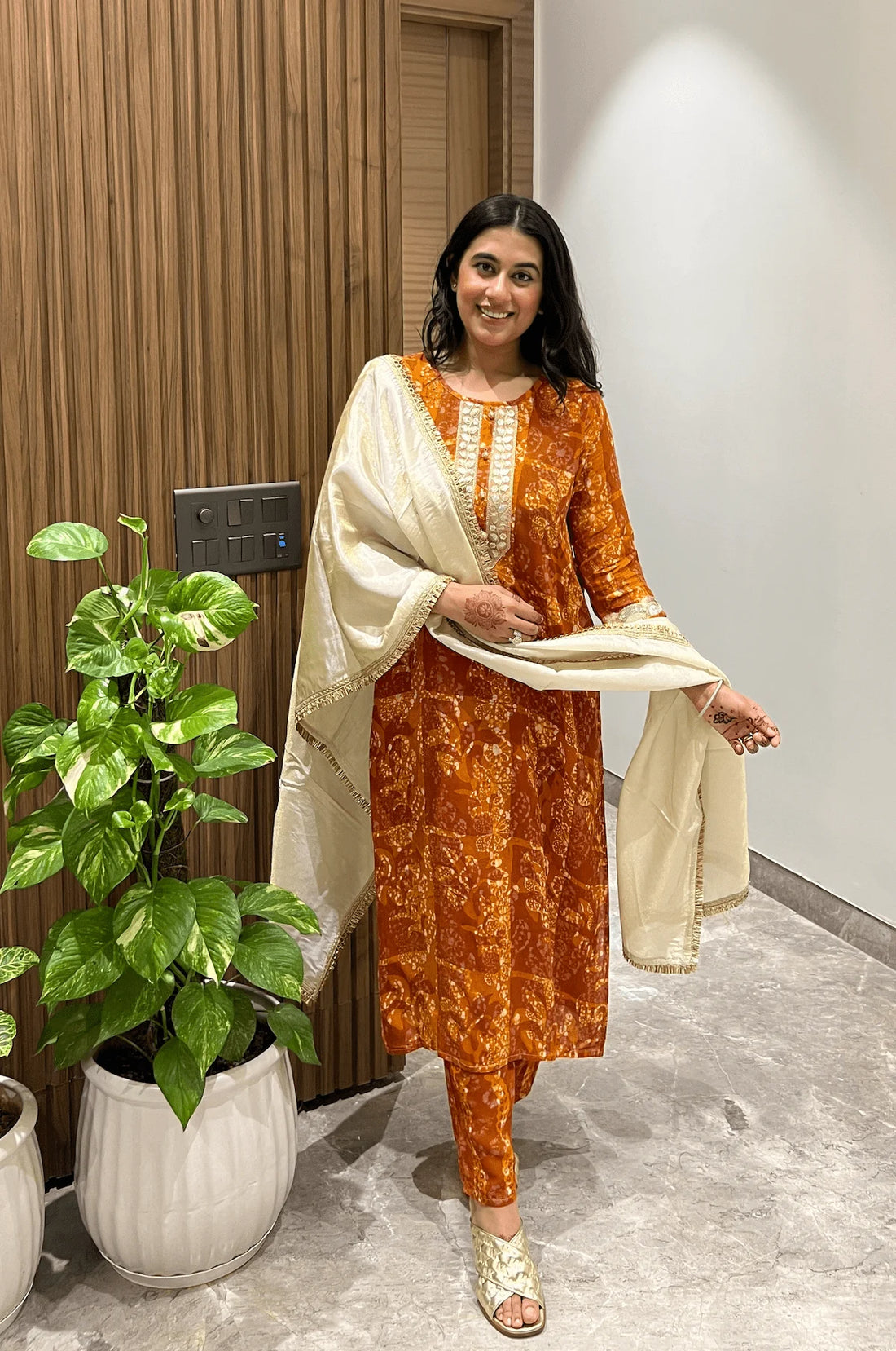 Autumn Glow Batik Suit Set