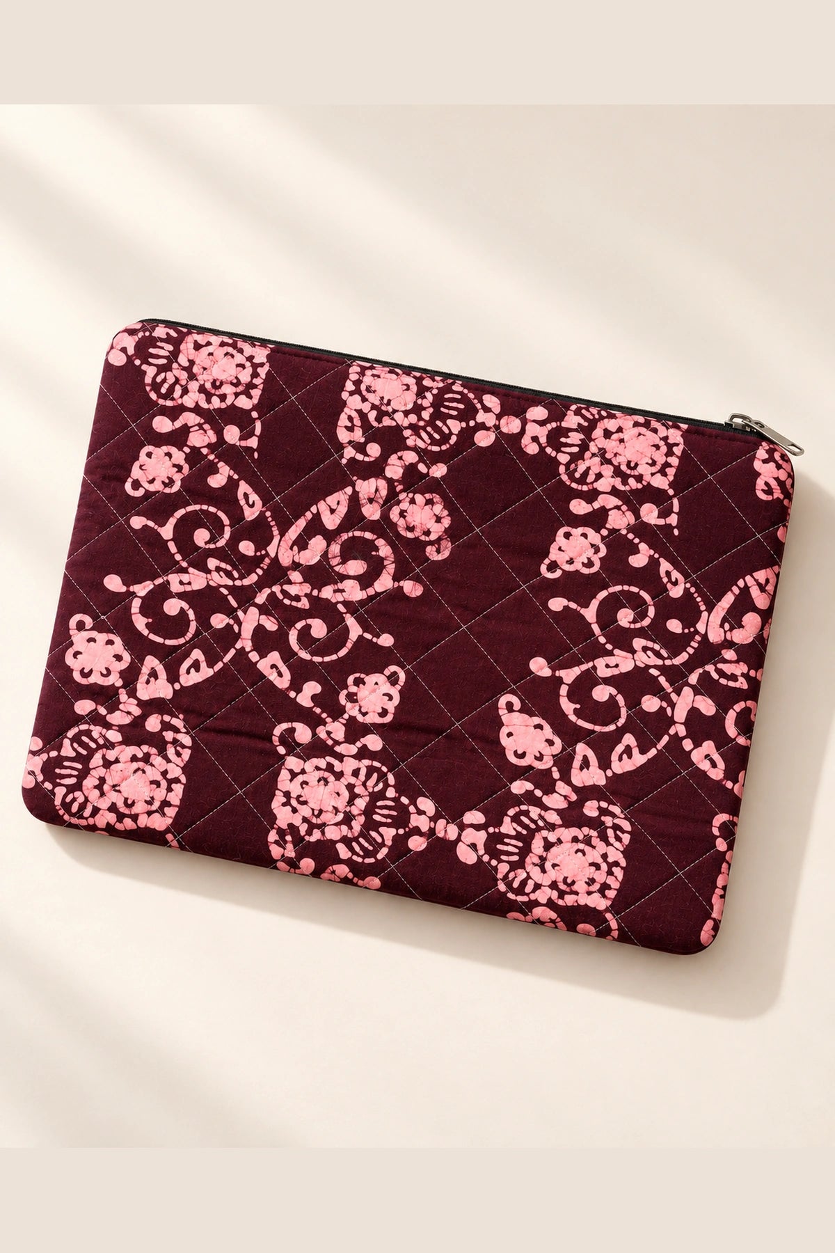 Laptop Sleeve in Wine Pink Floral