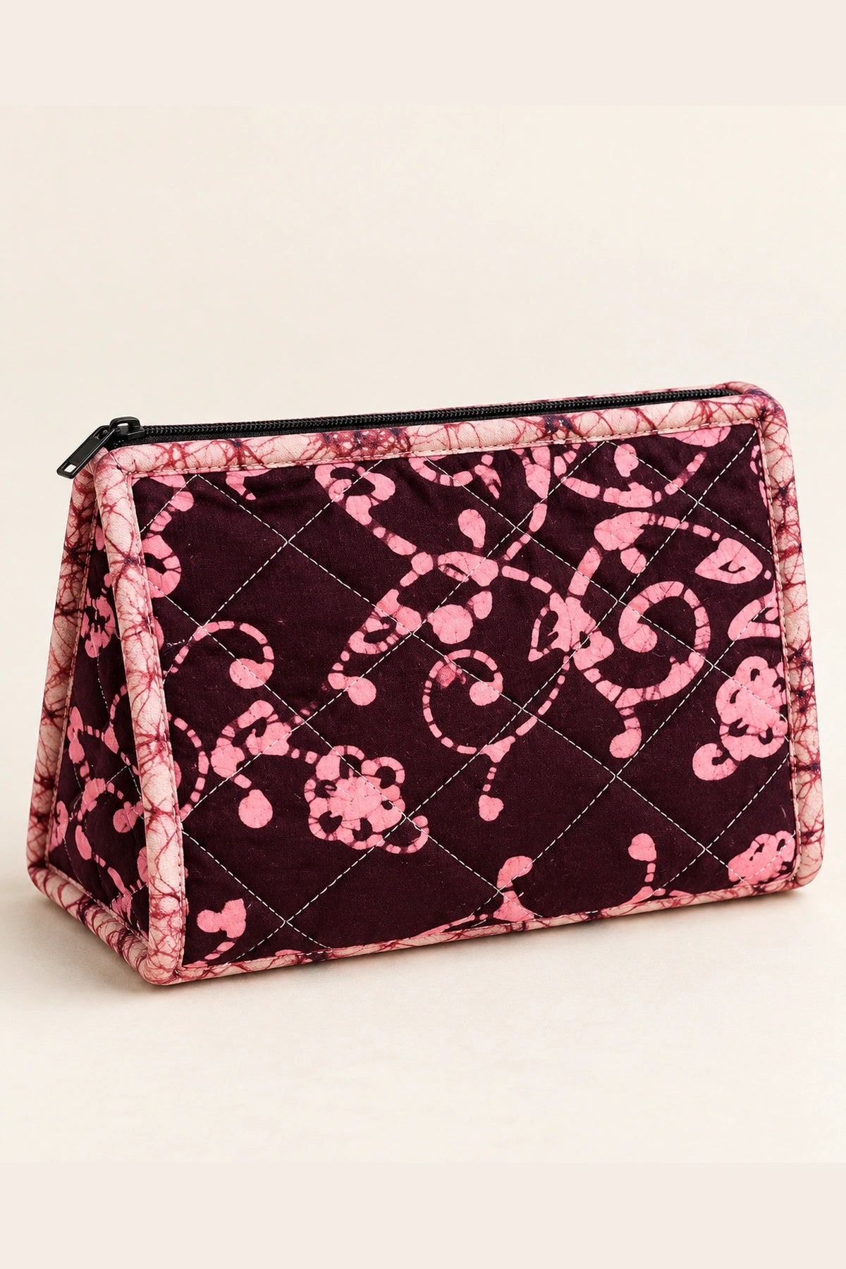 Utility Pouch in Wine Pink Floral